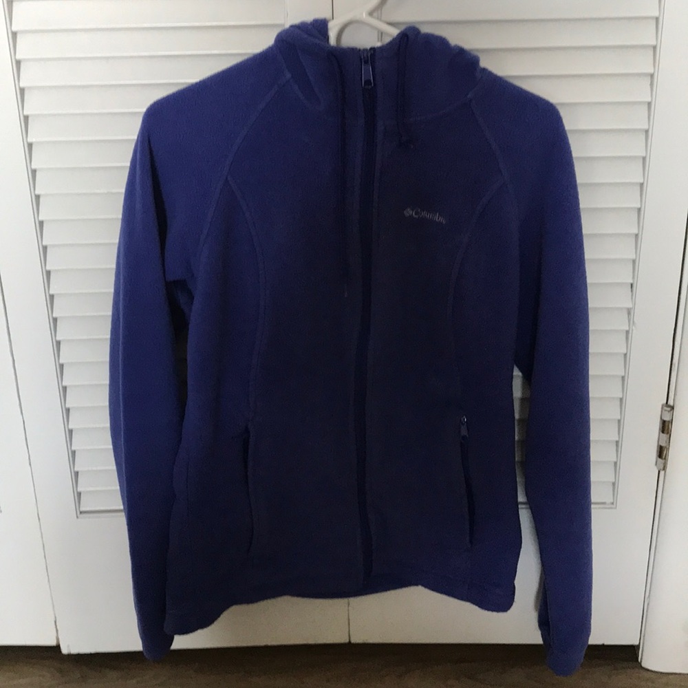 COLUMBIA ZIP FLEECE W/HOOD | Large